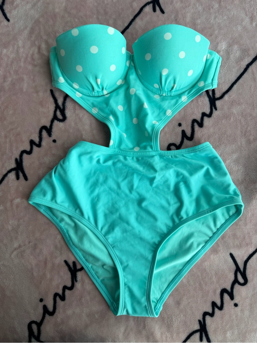 Aerie Blue Polka Dot One-Piece Swimsuit